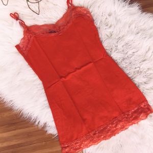 Orange lace tank top